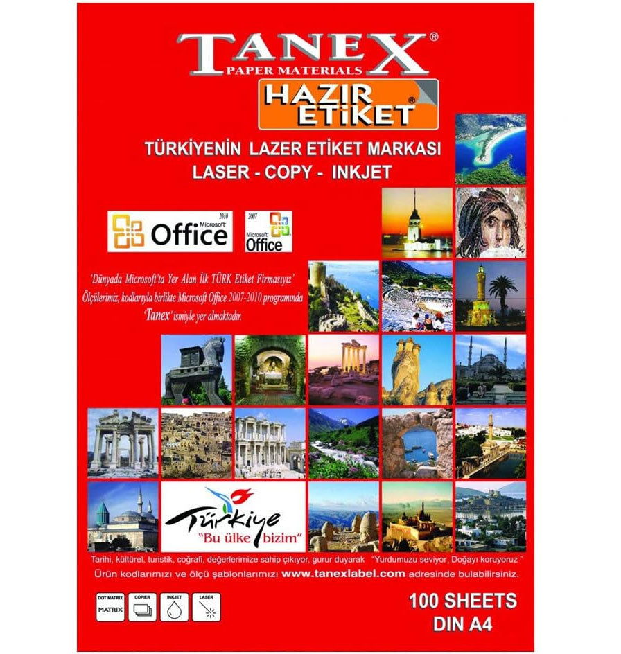 ETICHETE 14/A4 105*42.69MM COLTURI DREPTE 100/TOP TANEX ETICHETE 14/A4 105*42.69MM COLTURI DREPTE 100/TOP TANEX